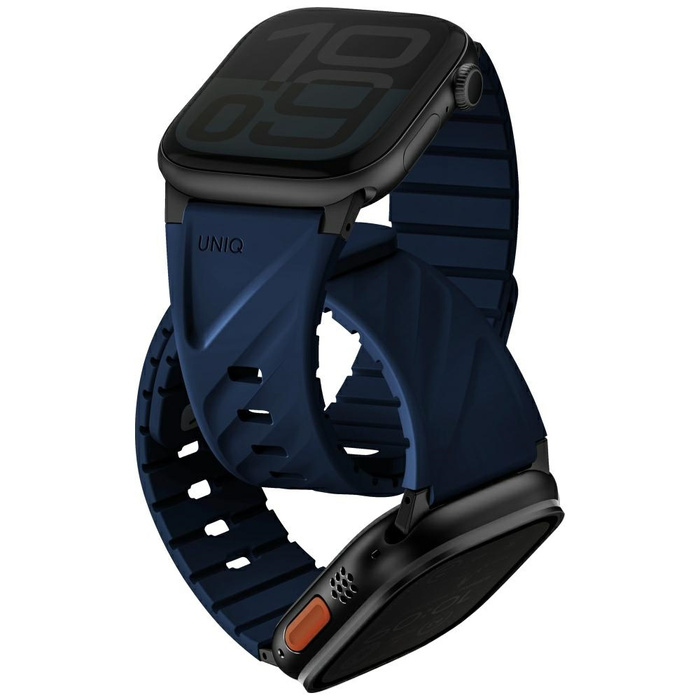 Pasek UNIQ Fluo Apple Watch 49/46/45/44/42/41/40mm Magnetic Niebieski