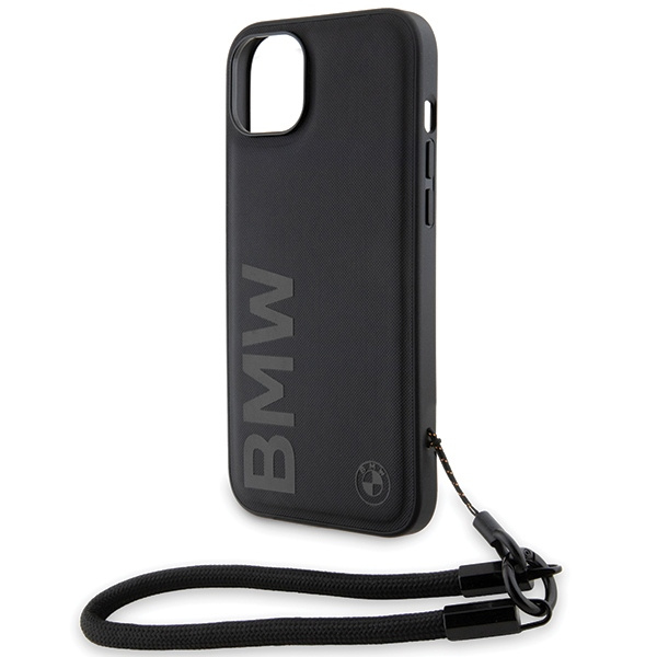 Etui Bmw Bmhcp15s23rmrlk Iphone 15 / 14 / 13 6.1" Czarny/black Hardcase Signature Leather Wordmark Cord Case