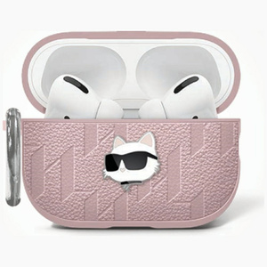 Etui Karl Lagerfeld Monogram Choupette Head do AirPods 4 różowy