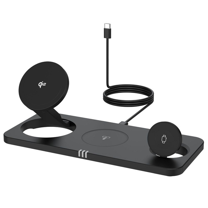 Ładowarka indukcyjna Forcell F-Energy 3w1 MagNetix USB C Qi2 20,5W zgodna z MagSafe czarna 0INT