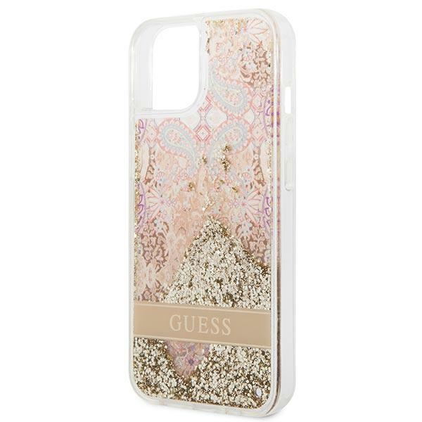 Etui Guess GUHCP14MLFLSD iPhone 14 Plus 6,7" złoty/gold hardcase Paisley Liquid Glitter
