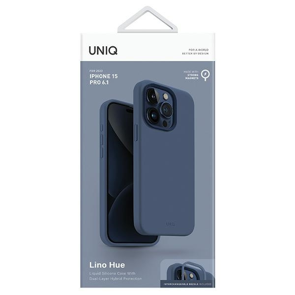 Etui UNIQ etui Lino Hue iPhone 15 Pro 6.1" Magclick Charging granatowy/navy blue Case