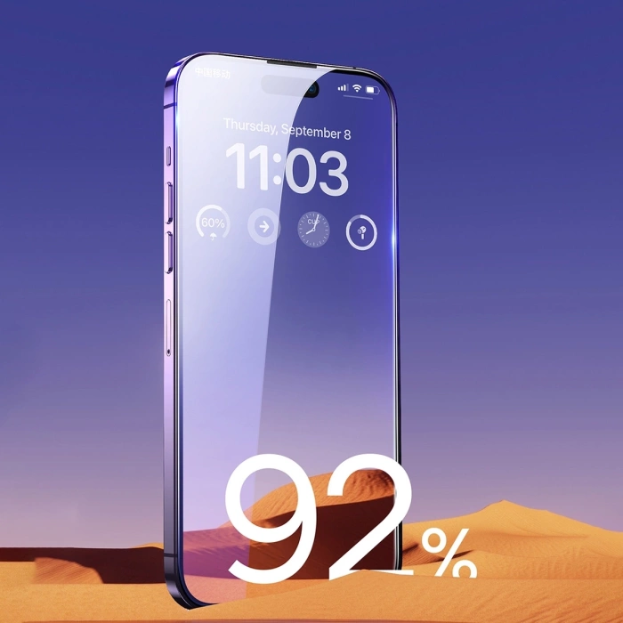 Szkło hartowane Baseus do iPhone 14 Pro Max na cały ekran z osłoną na głośnik 0.3mm + ramka montażowa