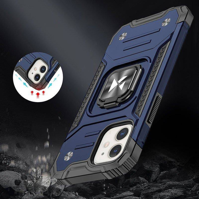 Etui Wozinsky Ring Armor etui iPhone 14 Plus pancerny pokrowiec uchwyt magnetyczny ring niebieskie Case