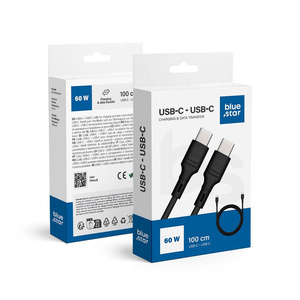 Kabel USB C do USB C Blue Star 3A 60W 1 m DC-001CC3.0 czarny