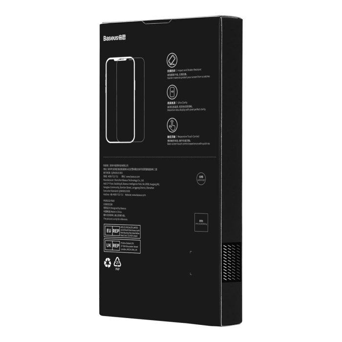 Szkło hartowane Baseus do iPhone 14 Pro Max na cały ekran z osłoną na głośnik 0.3mm + ramka montażowa