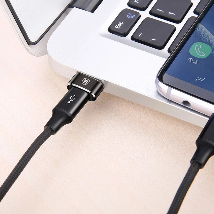 Baseus adapter przejściówka ze złącza USB Type-C na USB czarny (CAAOTG-01)