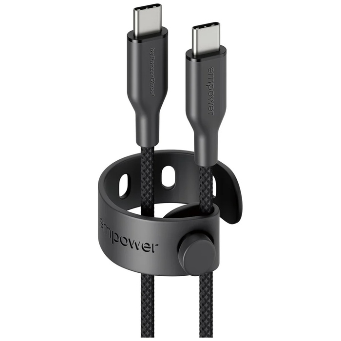 Kabel empower by PanzerGlass Racing 60W  USB-C do USB-C 1.2m czarny