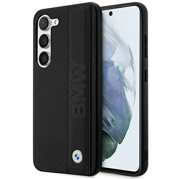 Etui Bmw Bmhcs23s22rdpk S23 S911 Czarny/black Hardcase Leather Textured & Stripe Case
