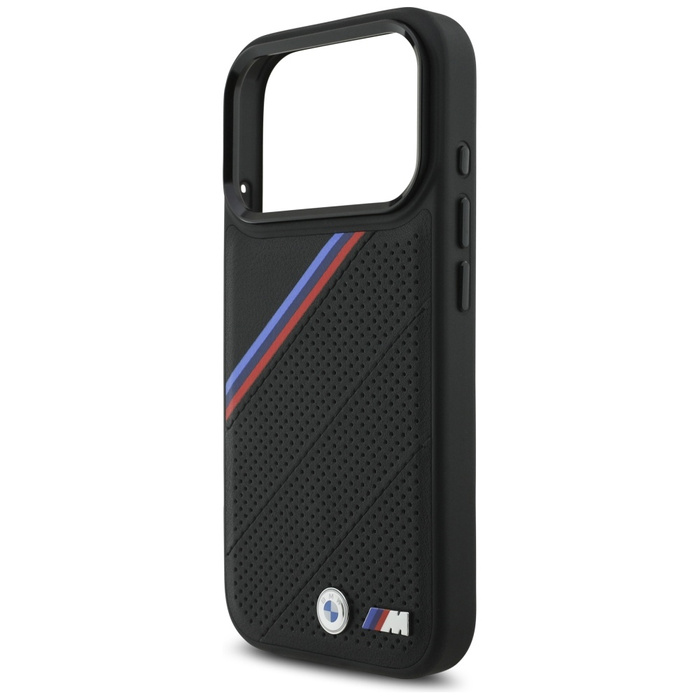Etui BMW M Tricolor Metal Logo MagSafe   do iPhone 17 Pro czarny