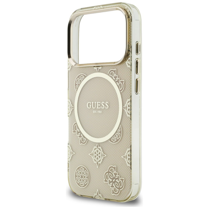 Etui Guess IML Peony Dot MagSafe do      iPhone 17 Pro beżowy
