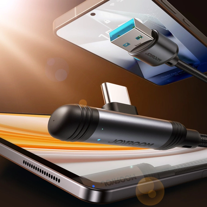 Kabel Joyroom S-A56 EnjoyX Series 90° USB-A - USB-C 3A 1,2m - czarny