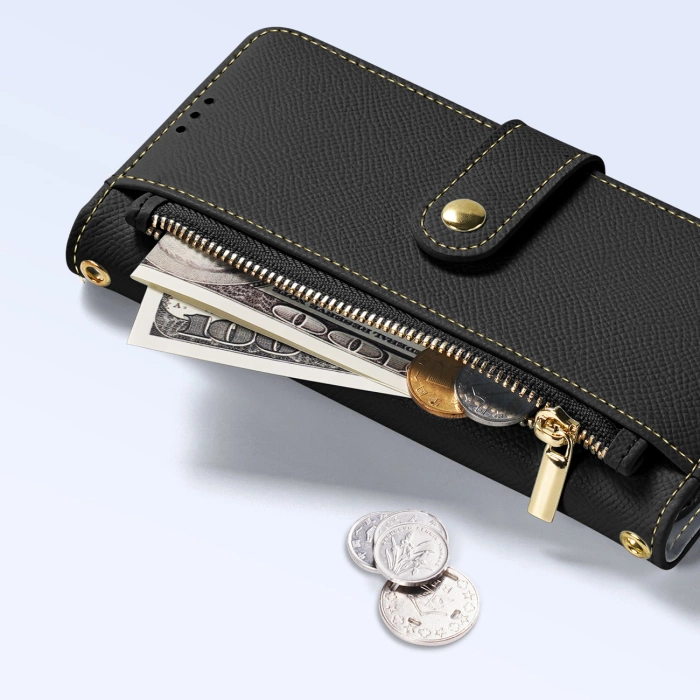 Etui skórzane Dux Ducis Lawa na iPhone 15 - czarne