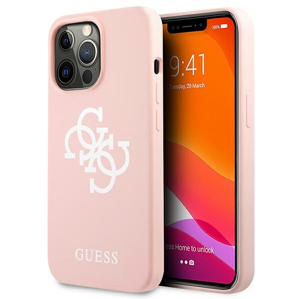 Etui GUESS Apple iPhone 13 13 Pro Silicone 4G Logo Różowy Hardcase