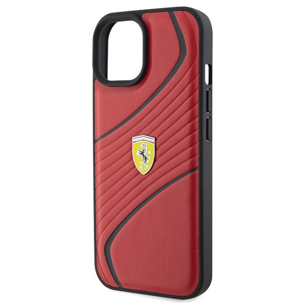 Etui Ferrari FEHCP15SPTWR iPhone 15 6.1" czerwony/red hardcase Twist Metal Logo Case