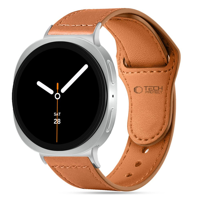 PASEK TECH-PROTECT SAMSUNG GALAXY WATCH 8 / CLASSIC (40 / 44 / 46 MM) LEATHERFIT BRĄZOWY