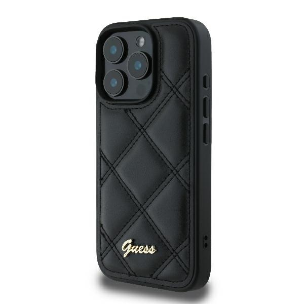 Etui Guess iPhone 16 Pro Max 6.9" czarny/black hardcase Quilted Metal Logo