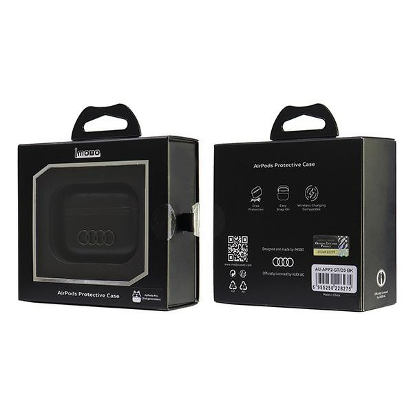 Audi Leather Big Logo AirPods Pro 2cover czarny/black AU-APP2-GT/D3-BK