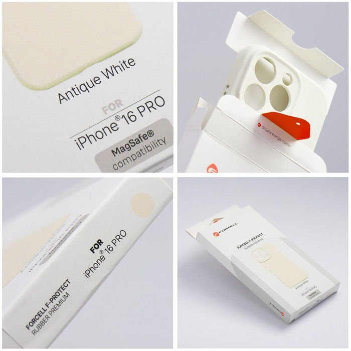 Etui na iPhone 16 Forcell F-Protect Rubber Premium zgodny z MagSafe antique white 0INT