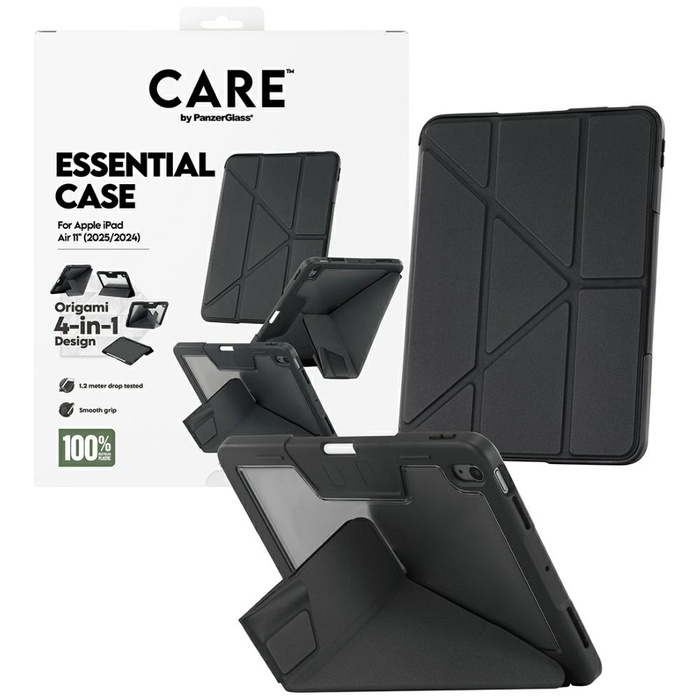 Etui Care by PanzerGlass Y fold do iPad  Air 11" (2024/2025) czarny