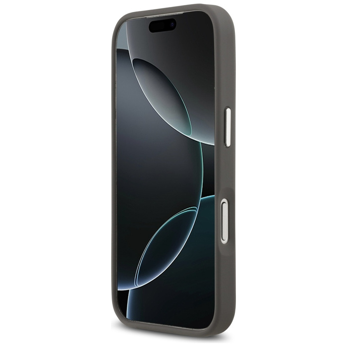 Etui Karl Lagerfeld FW Grained Karl &    Choupette Heads Pins & Logo do iPhone 17 Pro szary