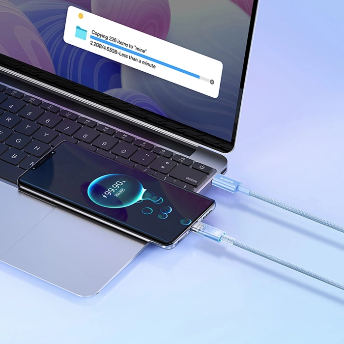 BASEUS kabel Typ C do Typ C Explorer Power Delivery 100W 2m niebieski P10319703311-01 / CB000043