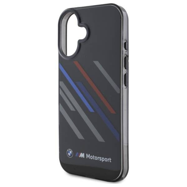 Etui BMW iPhone 16 Plus 6.7" czarny/black hardcase Motosport IML Random Stripes