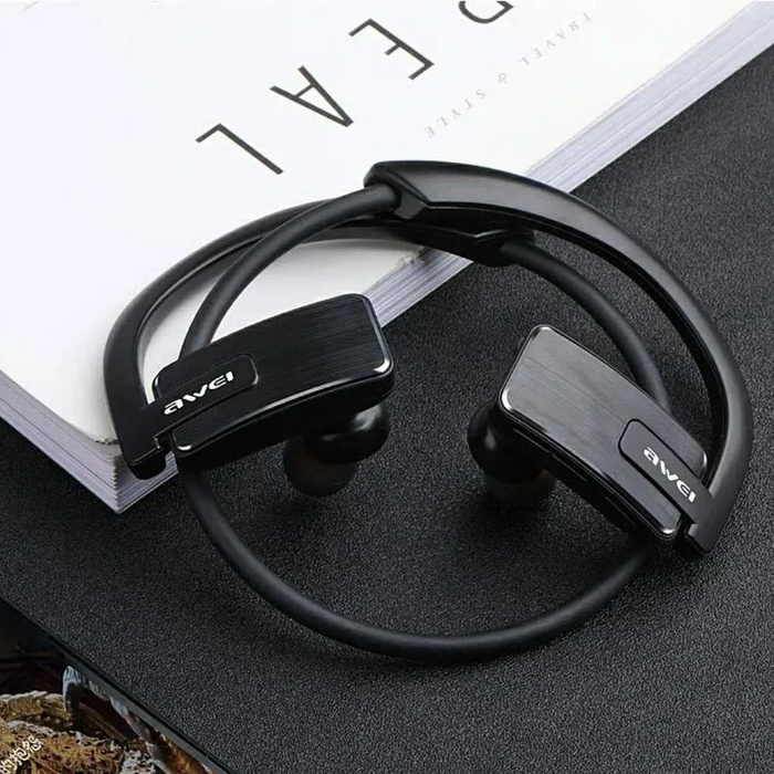 Słuchawki bezprzewodowe AWEI E1BL        Bluetooth 4.1 sportowe czarny
