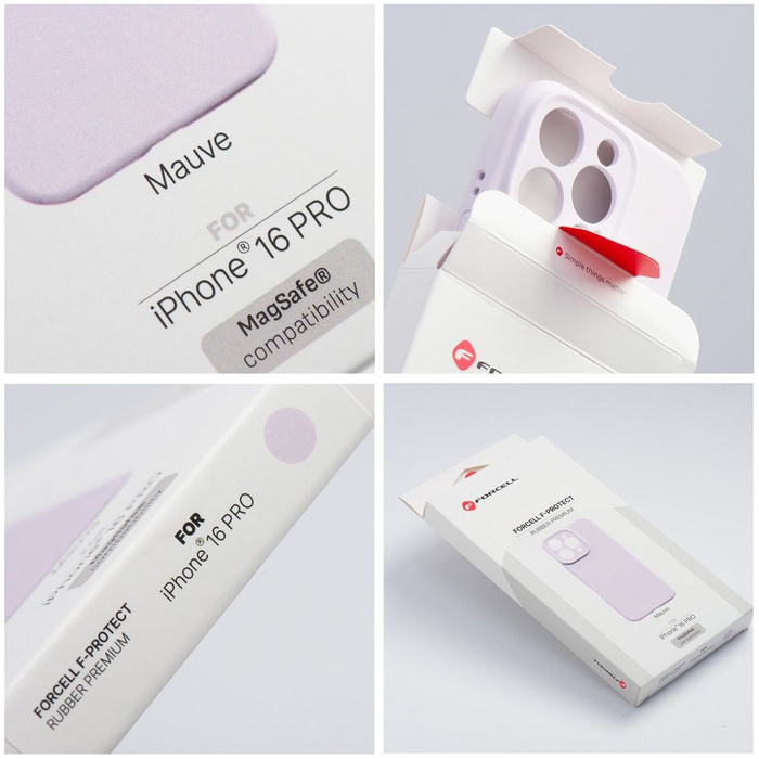 Etui na iPhone 15 Forcell F-Protect Rubber Premium zgodny z MagSafe fiołkoworóżowy 0INT