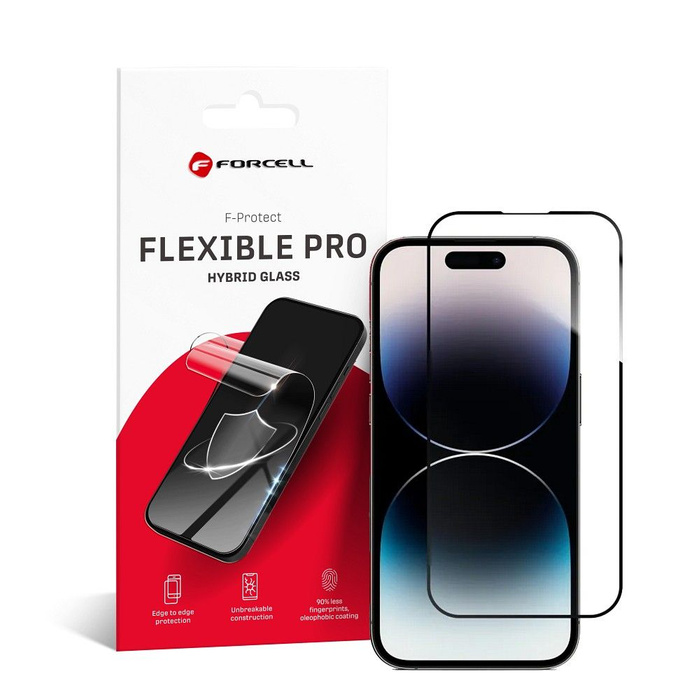 Szkło hybrydowe do iPhone 14 PRO Forcell Flexible 5D czarne