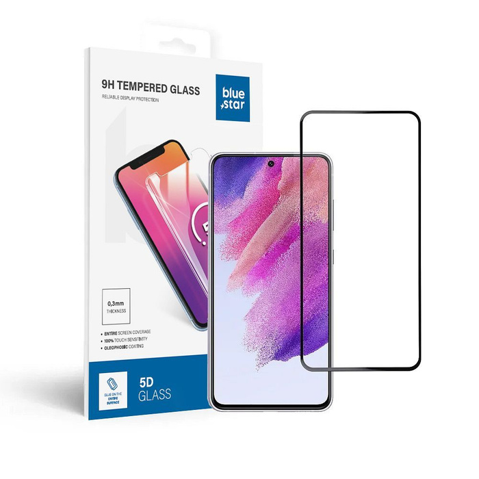 Szkło hartowane do Samsung Galaxy S21 FE (full glue / case friendly) Blue Star 5D czarne