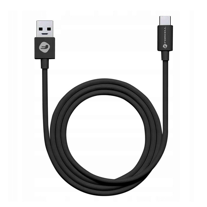 Kabel USB A do USB C Forcell F-Energy QC3.0 3A Tuba 1 m C398 czarny