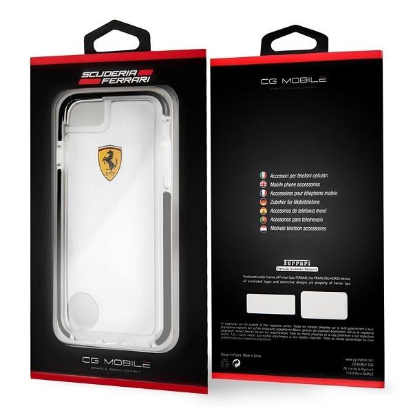 Etui FERRARI Apple iPhone 7 8 Shockproof Bezbarwny Czarny Case