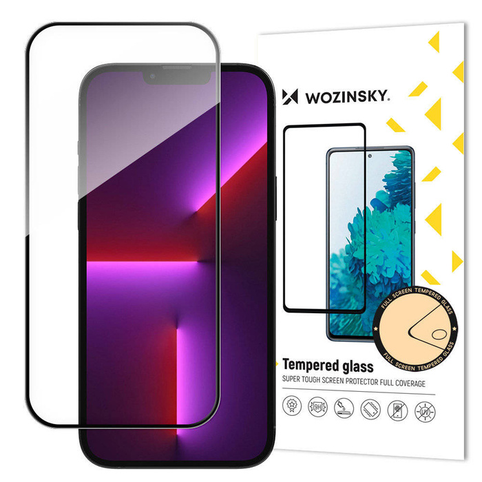 Szkło hartowane na cały ekran z ramką Case Friendly Wozinsky Full Glue iPhone 15 Pro Max - czarne