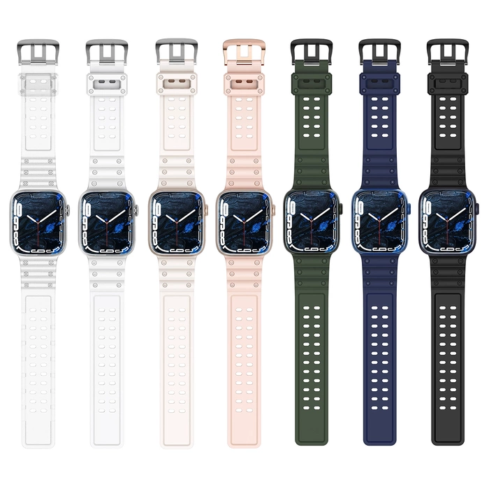 Pasek Strap Triple Protection pasek Apple Watch SE, 8, 7, 6, 5, 4, 3, 2, 1 (41, 40, 38 mm) opaska bransoleta biały