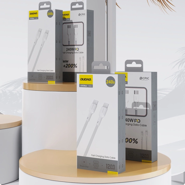 Kabel Dudao L9C Max 240W PD USB-C - USB-C 2m - biały