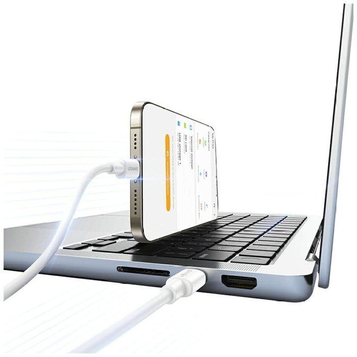 Kabel USAMS U90 60W USB-C do USB-C biały