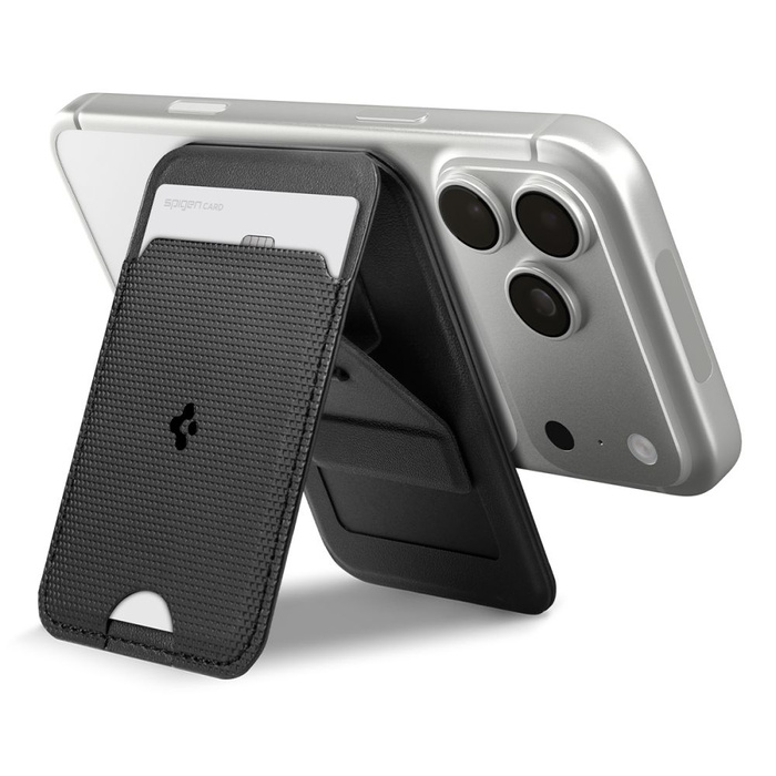 PORTFEL MAGSAFE SPIGEN S314-3 SLIM FOLD UNIWERSALNY CARD HOLDER CZARNY
