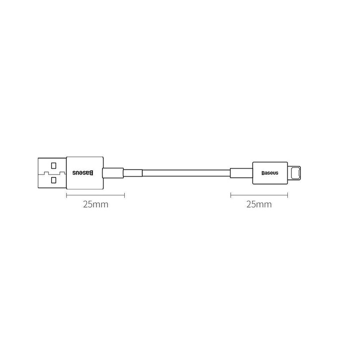 Baseus Superior kabel USB - Lightning 2,4A 0,25 m Biały (CALYS-02)