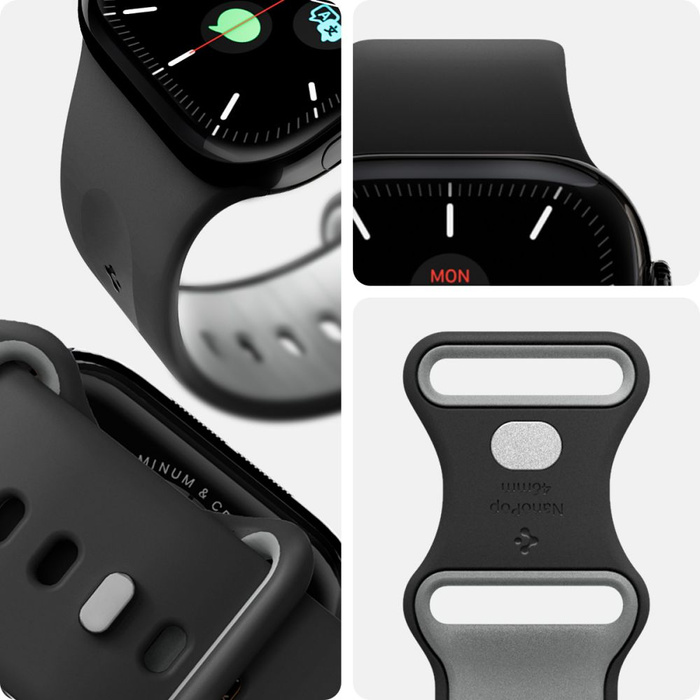 PASEK SPIGEN APPLE WATCH 6 / 7 / 8 / 9 / 10 / SE / ULTRA 1 / 2 (44 / 45 / 46 / 49 MM) NANO POP BLACK SESAME