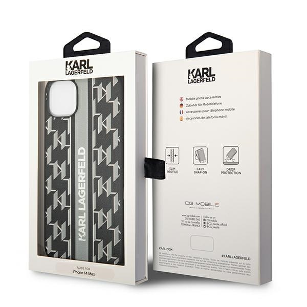 Etui KARL LAGERFELD Apple iPhone 14 Plus Monogram Stripe Szary Hardcase
