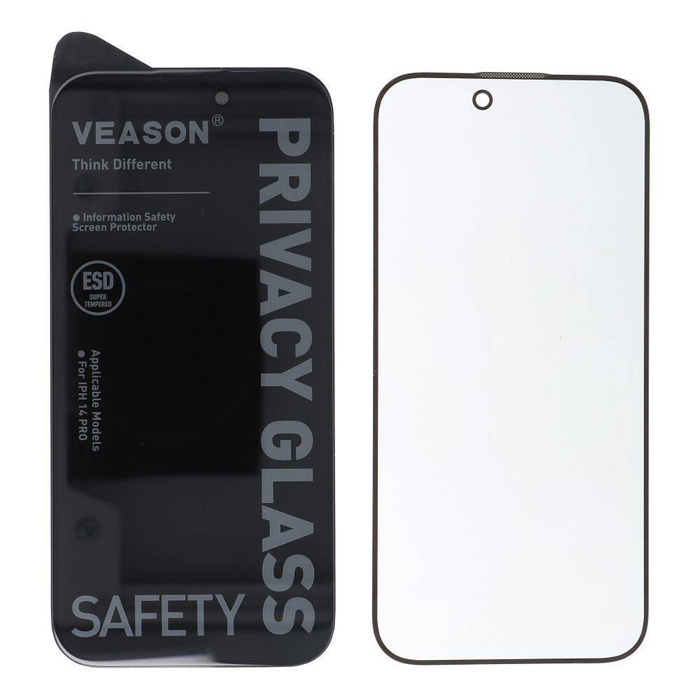 Szkło Hartowane 6D Pro Veason Privacy Glass - do Iphone 13 Pro / 14 czarny