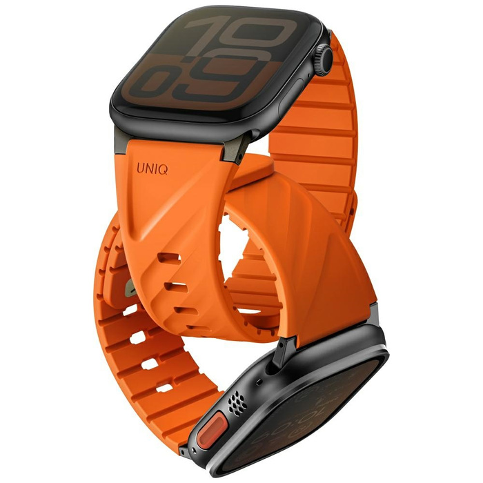 Pasek UNIQ Fluo Apple Watch 49/46/45/44/42/41/40mm Magnetic Pomarańczowy