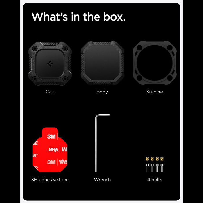 ETUI SPIGEN APPLE AIRTAG 1 / 2 TOUGH ARMOR BLACK