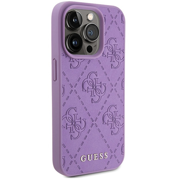 Etui Guess GUHCP15XP4EPMU iPhone 15 Pro Max 6.7" fioletowy/light purple hardcase Leather 4G Stamped Case