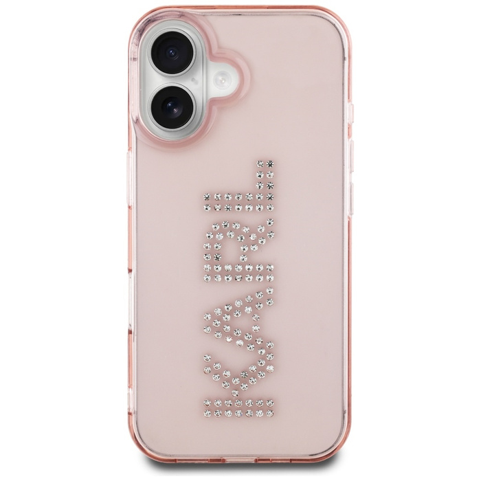 Etui Karl Lagerfeld IML Rhinestones Logo do iPhone 16 różowy