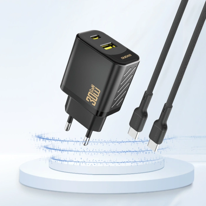 Ładowarka sieciowa Dudao A27TEU PD 30W GaN USB-A USB-C - czarna