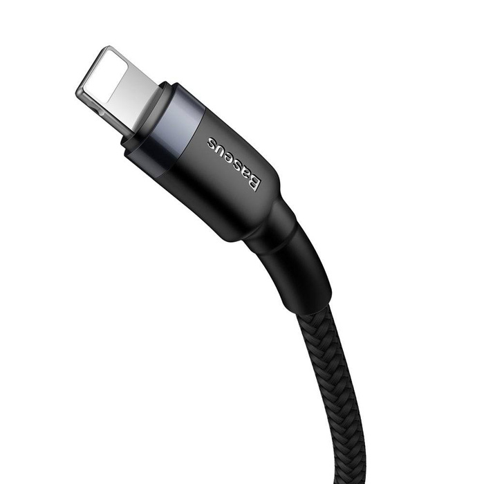 Kabel Baseus Cafule Lightning - USB-C 18W QC3.0 1m czarny-szary