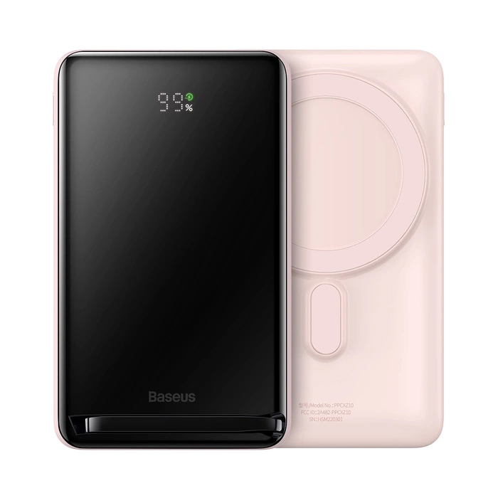 [PO ZWROCIE] Powerbank Baseus Magnetic Bracket z MagSafe 10000mAh 20W z kablem USB-C 0.5m Różowy