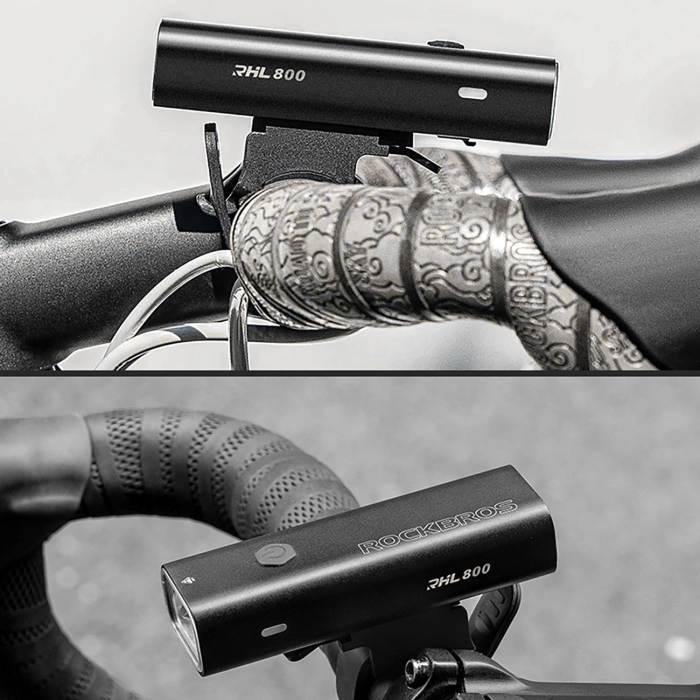 Lampka rowerowa przednia Rockbros 24710012001 800 lm + kabel USB-C - USB-A - czarna